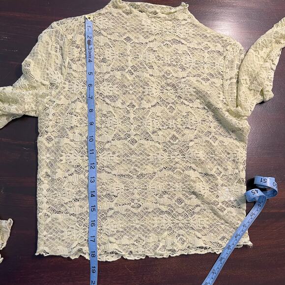 BP Lace Top Pullover Sheer Lime Green Size Medium Y2K - Picture 4 of 7